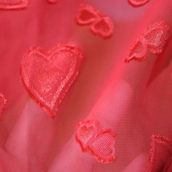 Inner Most Vintage Red Heart Chemise Lingerie Feather Trim Medium - Picture 9 of 13